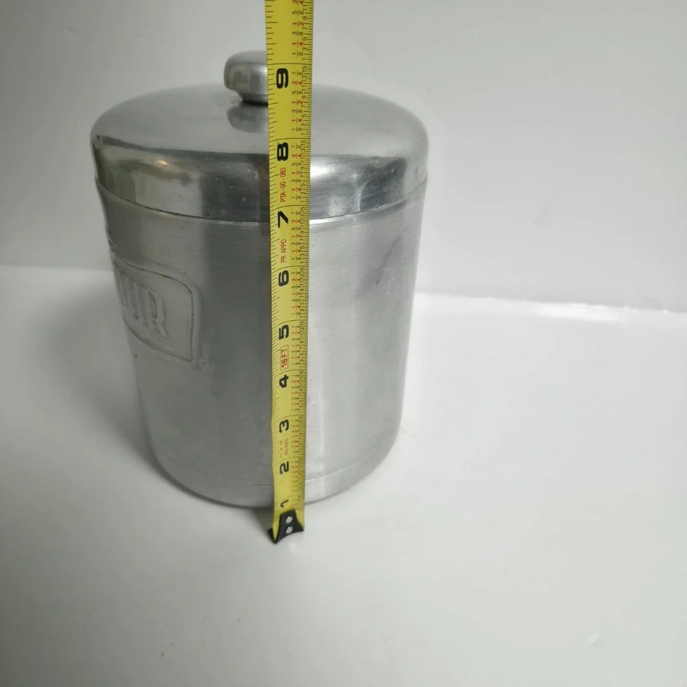 Vintage Mid Century Heller Hostess Ware Aluminum FLOUR Canister Italy Retro 50s